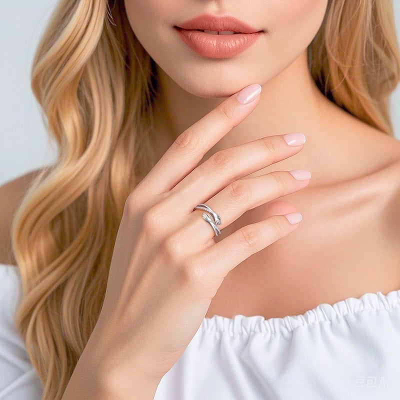 Yearace Hug Ring, S925 Sterling Silver Hug Rings for Women Girl, Hugging Hand Open Promise Ring, Mothers Day Valentine's Day Birthday Gifts - Image 5